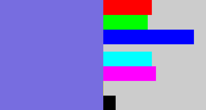 Hex color #776de0 - dark periwinkle