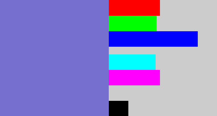 Hex color #776fd0 - light indigo