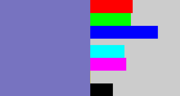 Hex color #7773c0 - light indigo