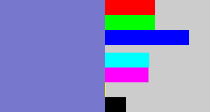 Hex color #7778cd - dark periwinkle