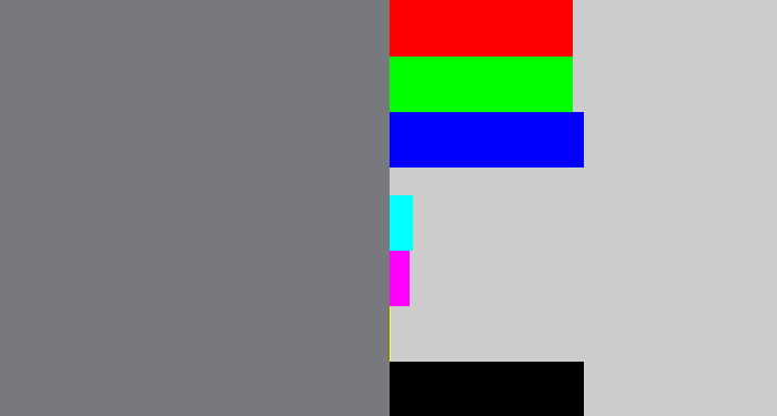 Hex color #77797f - medium grey