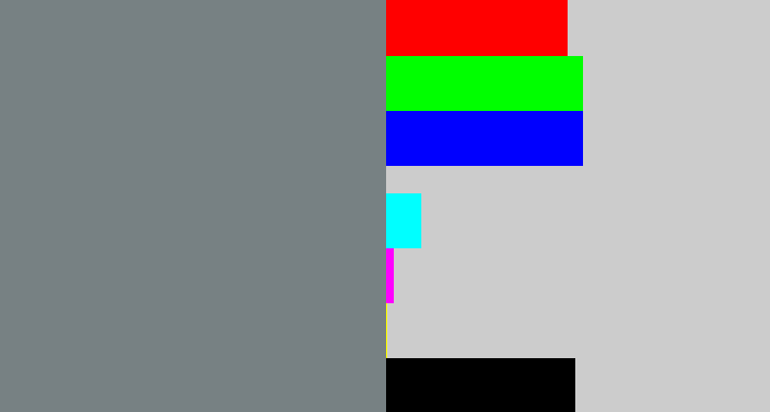 Hex color #778183 - medium grey