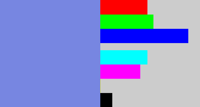 Hex color #7786e1 - soft blue