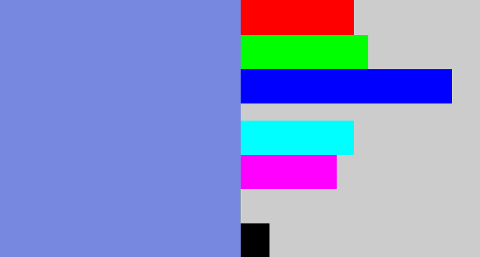 Hex color #7788e1 - soft blue