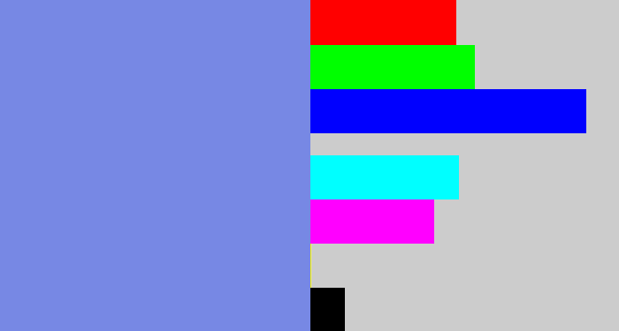 Hex color #7788e4 - soft blue
