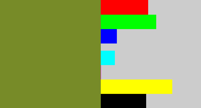 Hex color #778b28 - khaki green