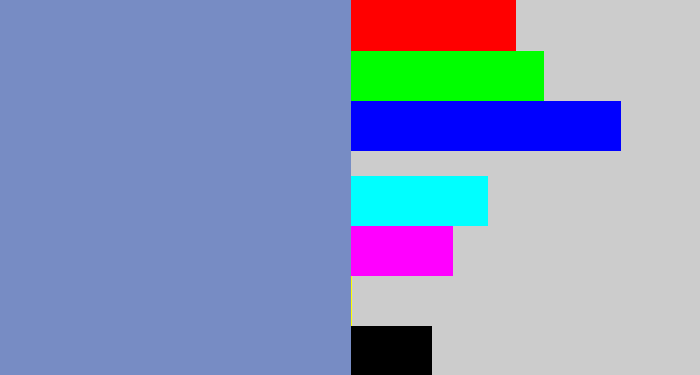Hex color #778cc4 - faded blue