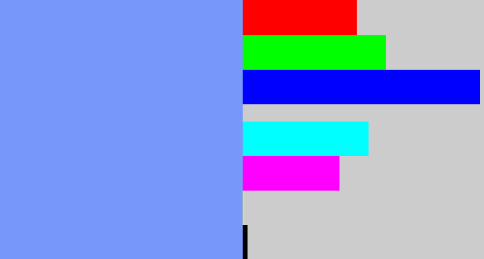 Hex color #7797fa - periwinkle blue