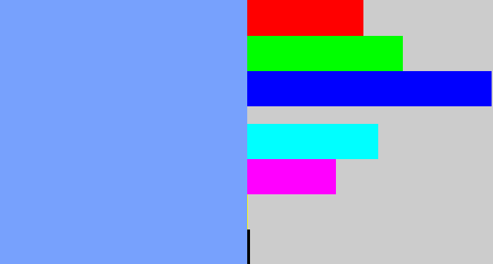 Hex color #77a1fd - periwinkle blue