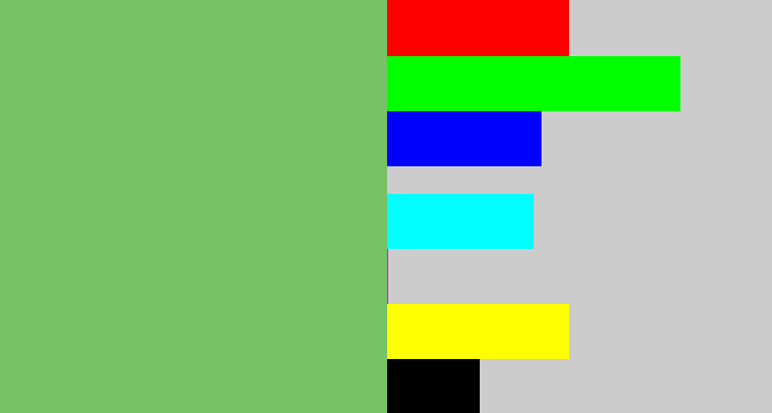 Hex color #77c166 - soft green