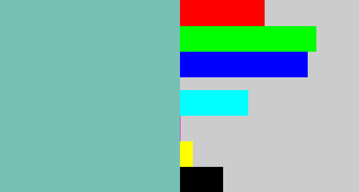 Hex color #77c1b4 - pale teal