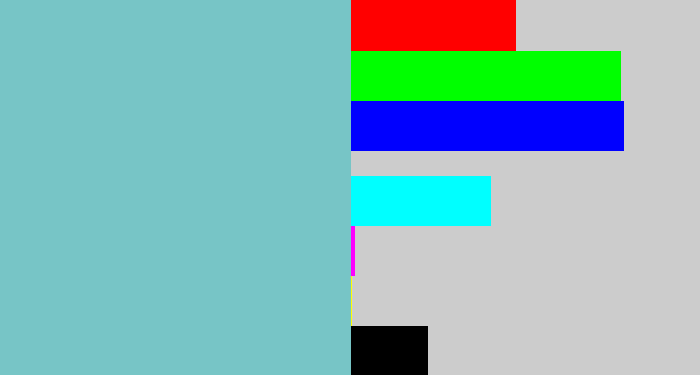 Hex color #77c5c6 - seafoam blue