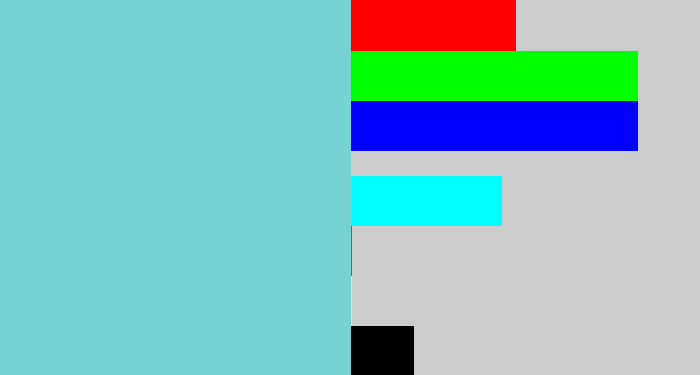 Hex color #77d2d2 - seafoam blue
