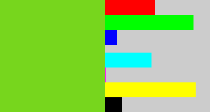 Hex color #77d61d - apple green