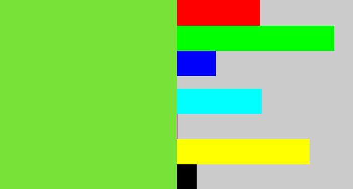 Hex color #77e338 - kiwi green