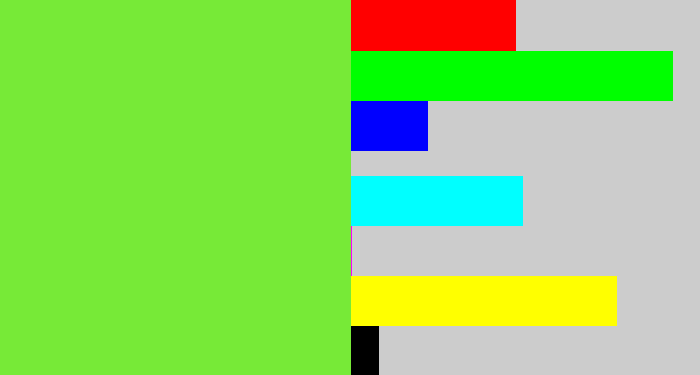 Hex color #77ea37 - kiwi green