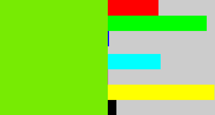 Hex color #77eb03 - bright lime