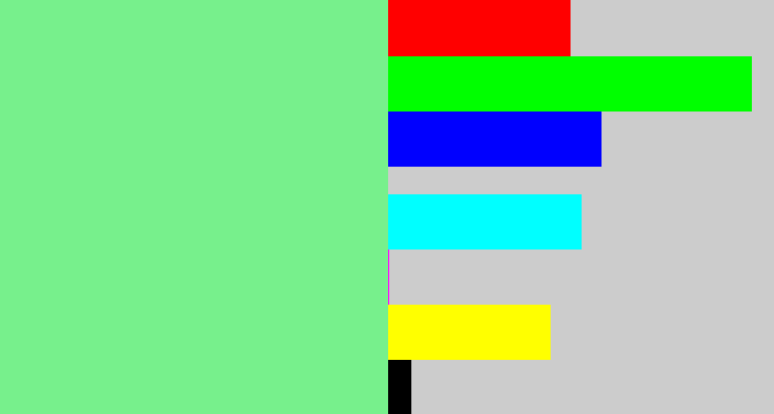 Hex color #77f08c - lightgreen