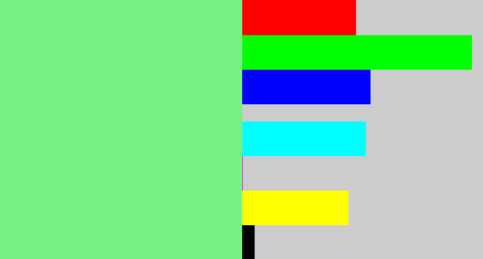 Hex color #77f186 - lightgreen