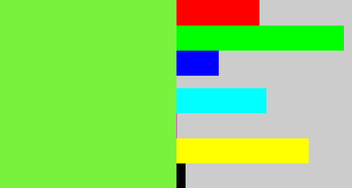 Hex color #77f33d - kiwi green