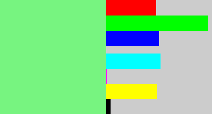 Hex color #77f480 - lightgreen