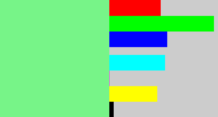 Hex color #77f488 - lightgreen