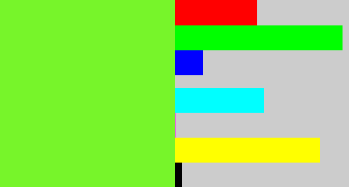 Hex color #77f52a - toxic green