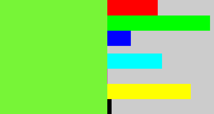 Hex color #77f537 - kiwi green