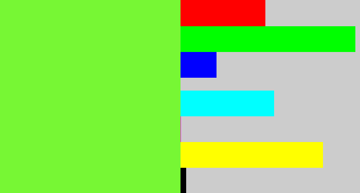 Hex color #77f734 - kiwi green