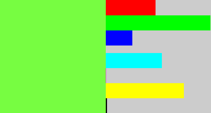 Hex color #77fd41 - kiwi green