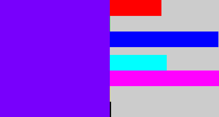 Hex color #7800fc - vivid purple