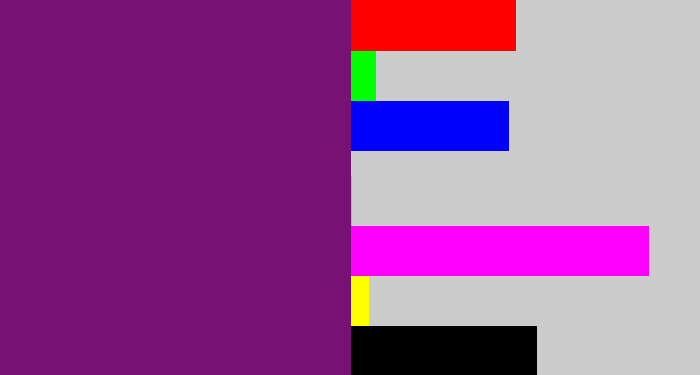 Hex color #781272 - darkish purple
