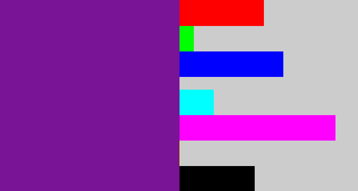 Hex color #781495 - purple