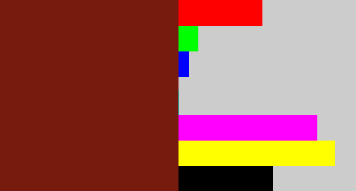 Hex color #781b0f - reddy brown