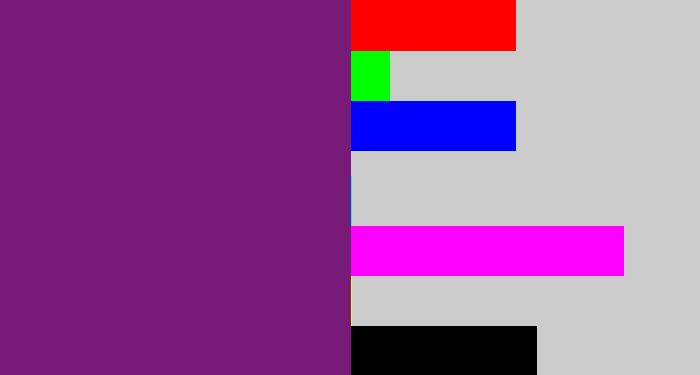Hex color #781b78 - darkish purple
