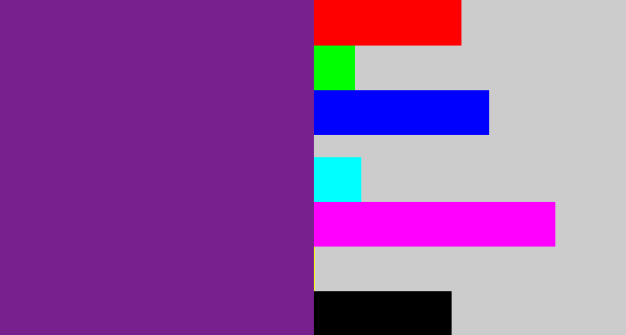 Hex color #78218e - purple