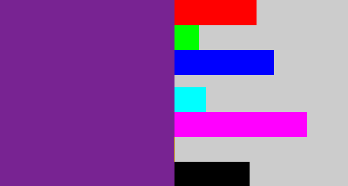Hex color #782392 - purple