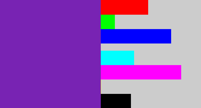 Hex color #7823b3 - purple