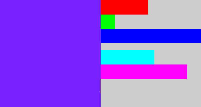 Hex color #7823ff - purplish blue