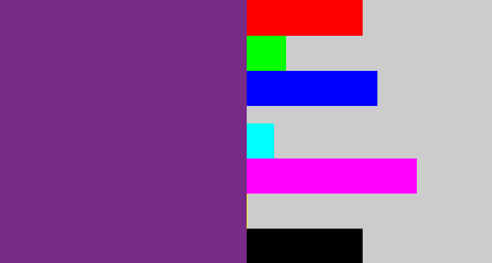 Hex color #782a87 - purple