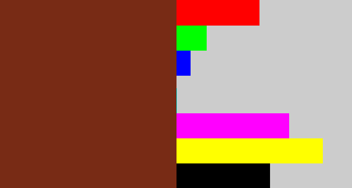 Hex color #782b15 - reddish brown