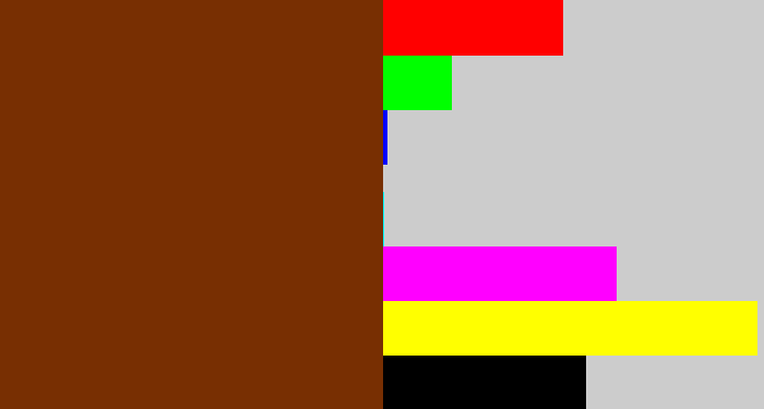Hex color #782f02 - chestnut