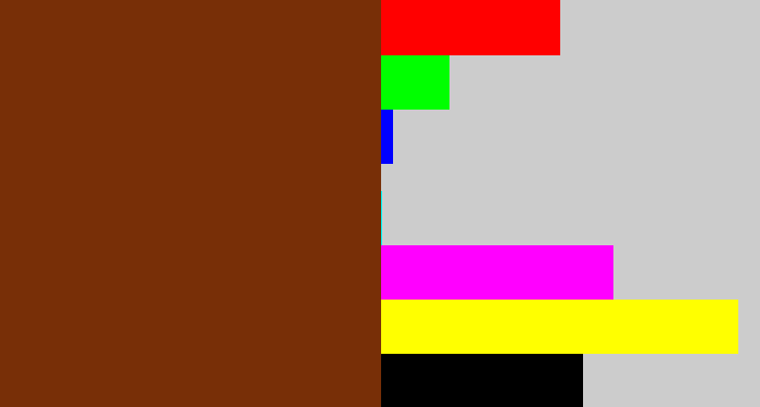 Hex color #782f07 - reddish brown