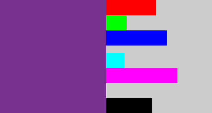 Hex color #783091 - purple