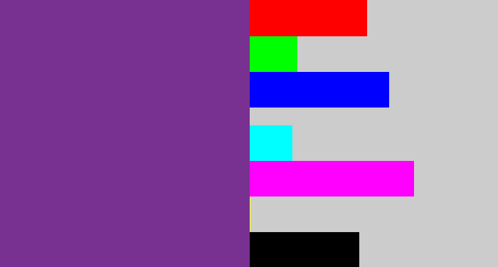 Hex color #783190 - purple