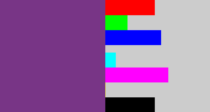 Hex color #783586 - light eggplant