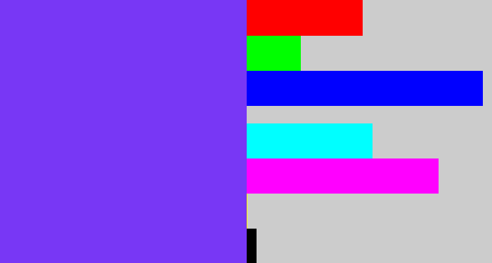 Hex color #7837f5 - bluish purple