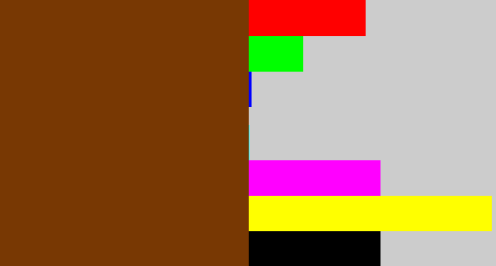 Hex color #783803 - reddish brown