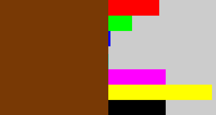 Hex color #783905 - reddish brown