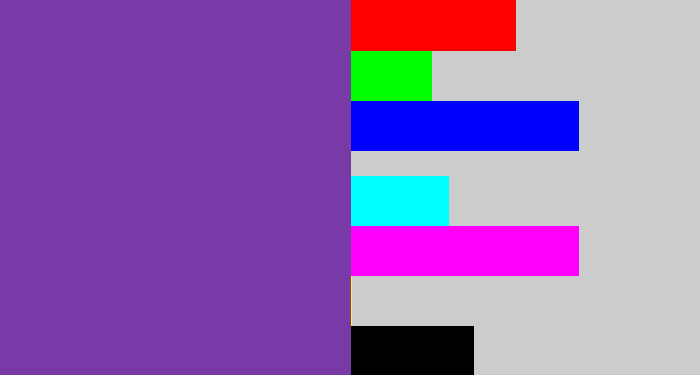 Hex color #783aa6 - purple